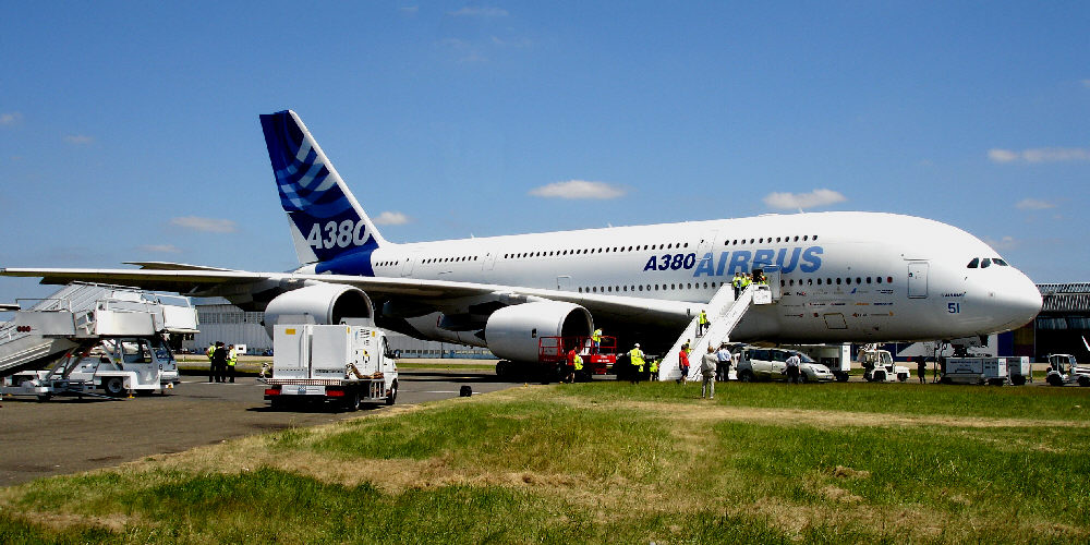 Airbus A380 nach dem Flug