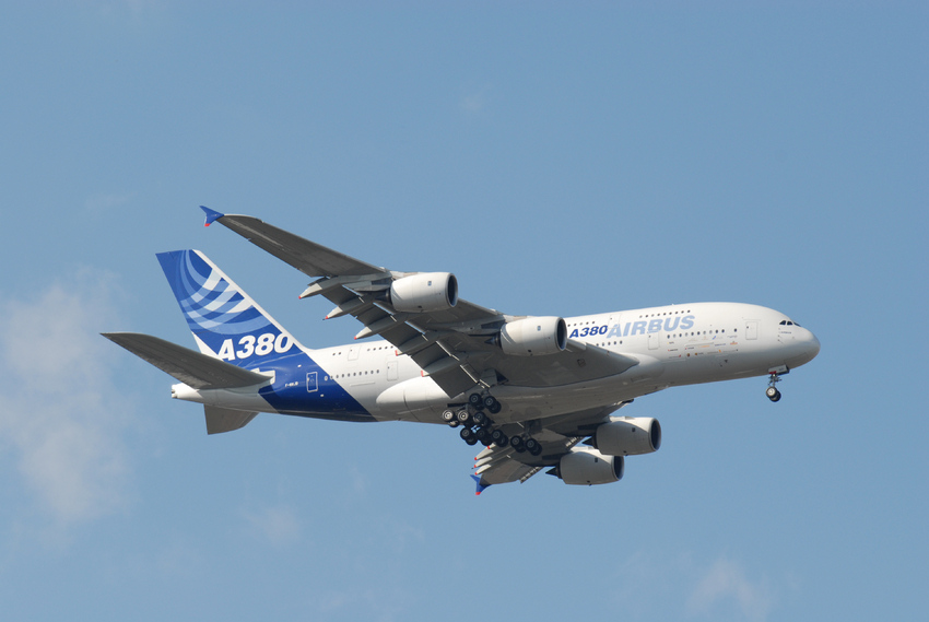 Airbus A380 on final approach