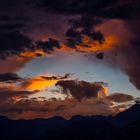 Aircraft crosses hole in the clouds