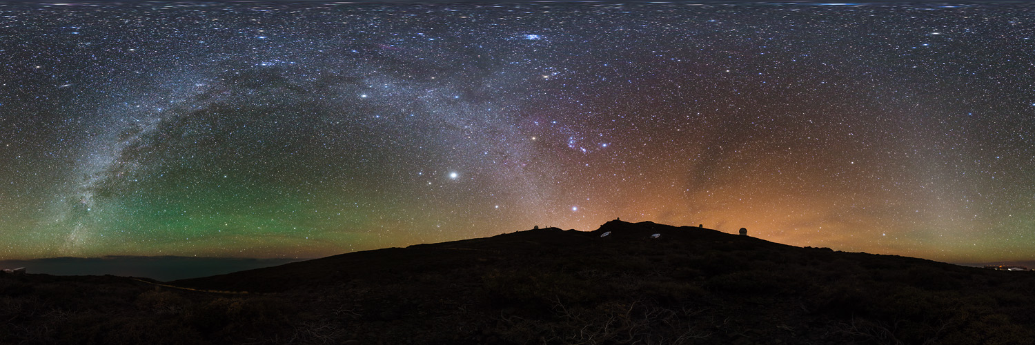 Airglow und Lichtverschmutzung auf La Palma