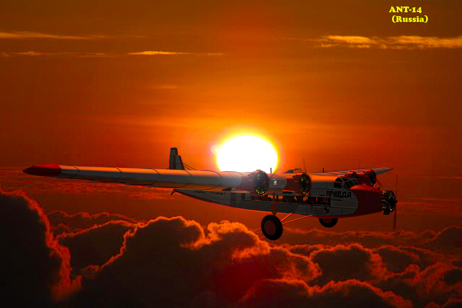 Airliner in red