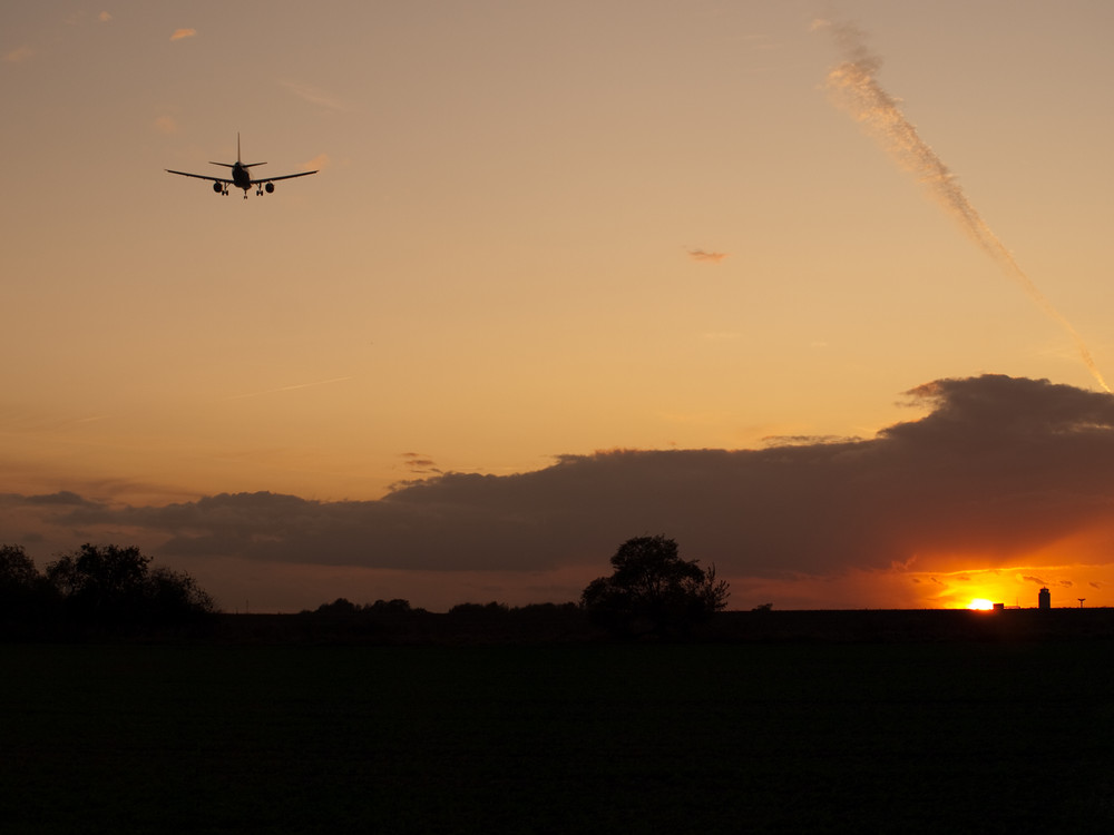 Airplane Sunset