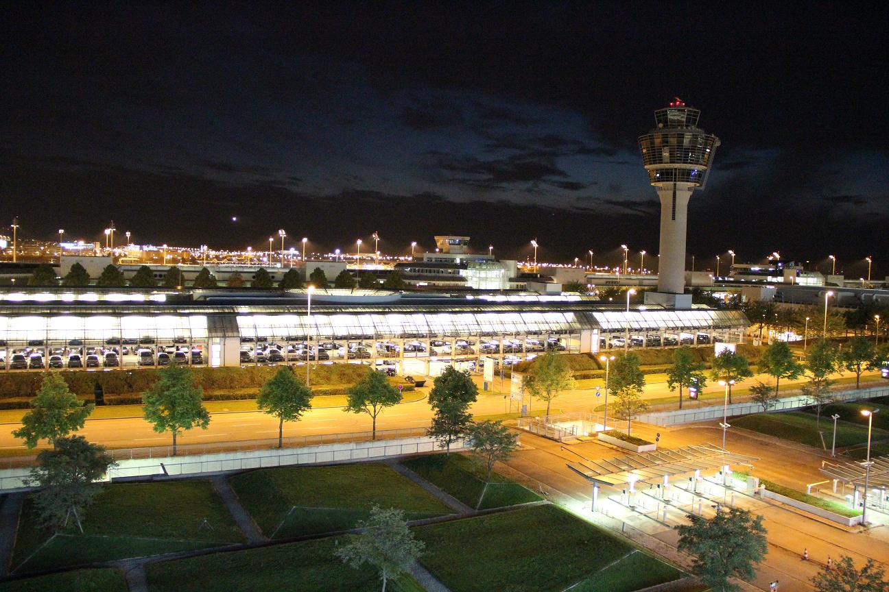 Airport Munich Tower by Night