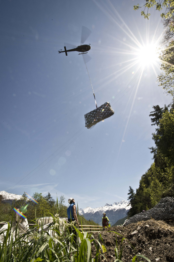 airway helicopters arial work in the south tyrolian alps