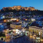 Akropolis von der rooftop bar aus fotografiert und einen sundowner geschlürft 