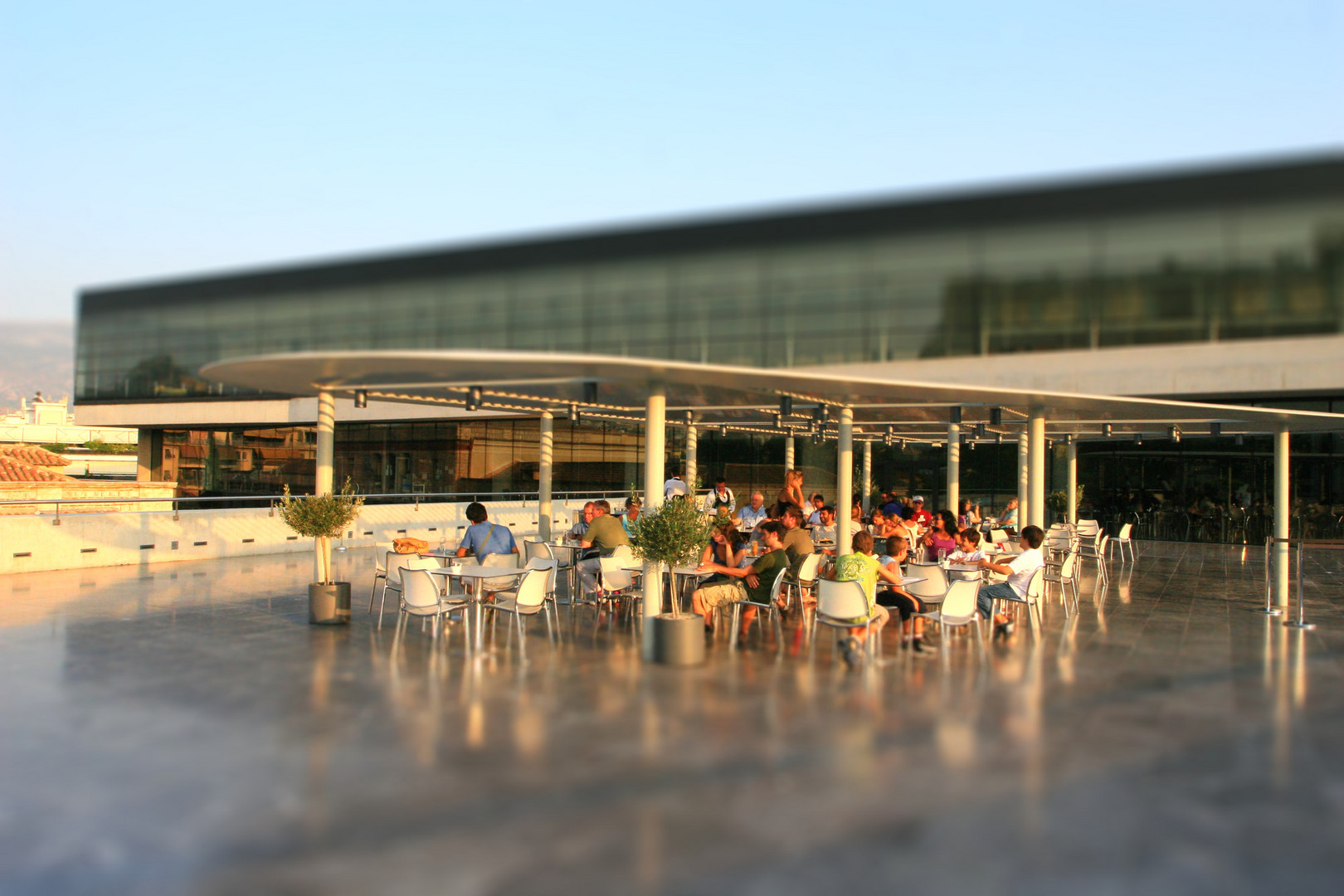 Akropolismuseum Terrasse im TiltShift Modus