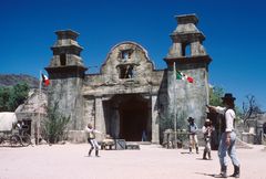 Aktion zu einem Western in der Filmstadt des Wilden Westens Old Tucson, AZ