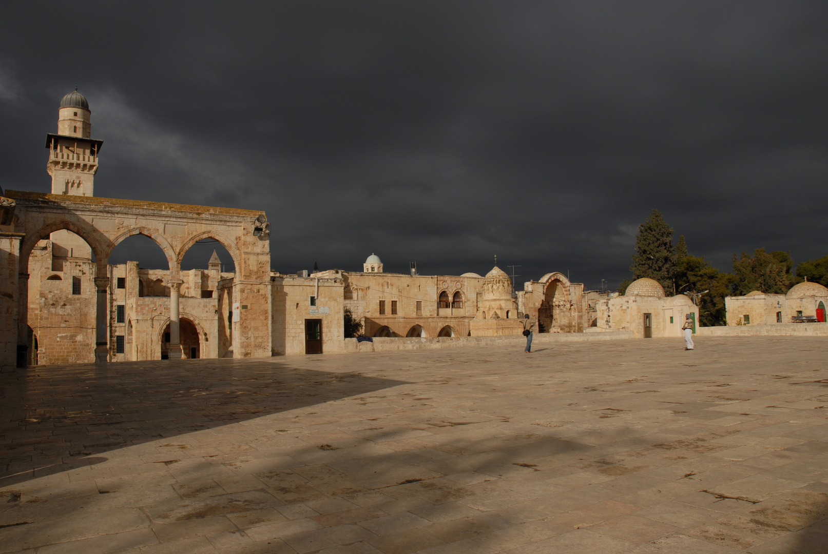 Al Aqsa Mosque area immediately before the storm