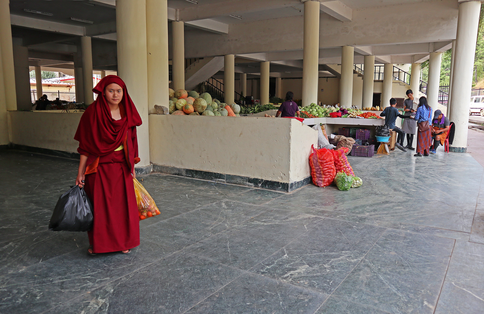 Al mercato delle verdure,Thimphu,Bhutan