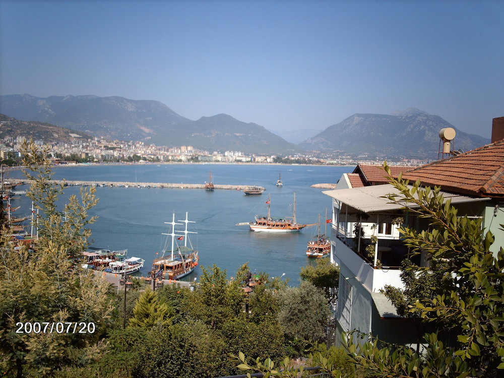 Alanya harbor seen from the rock