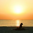 Alba sulla spiaggia di Rimini