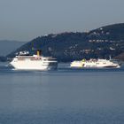 Albanien: Blick von der Straße nach Butrint zur Insel Korfu