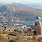 Albanien: Leuchtturm über der Bucht von Sanranda am Ionischen Meer