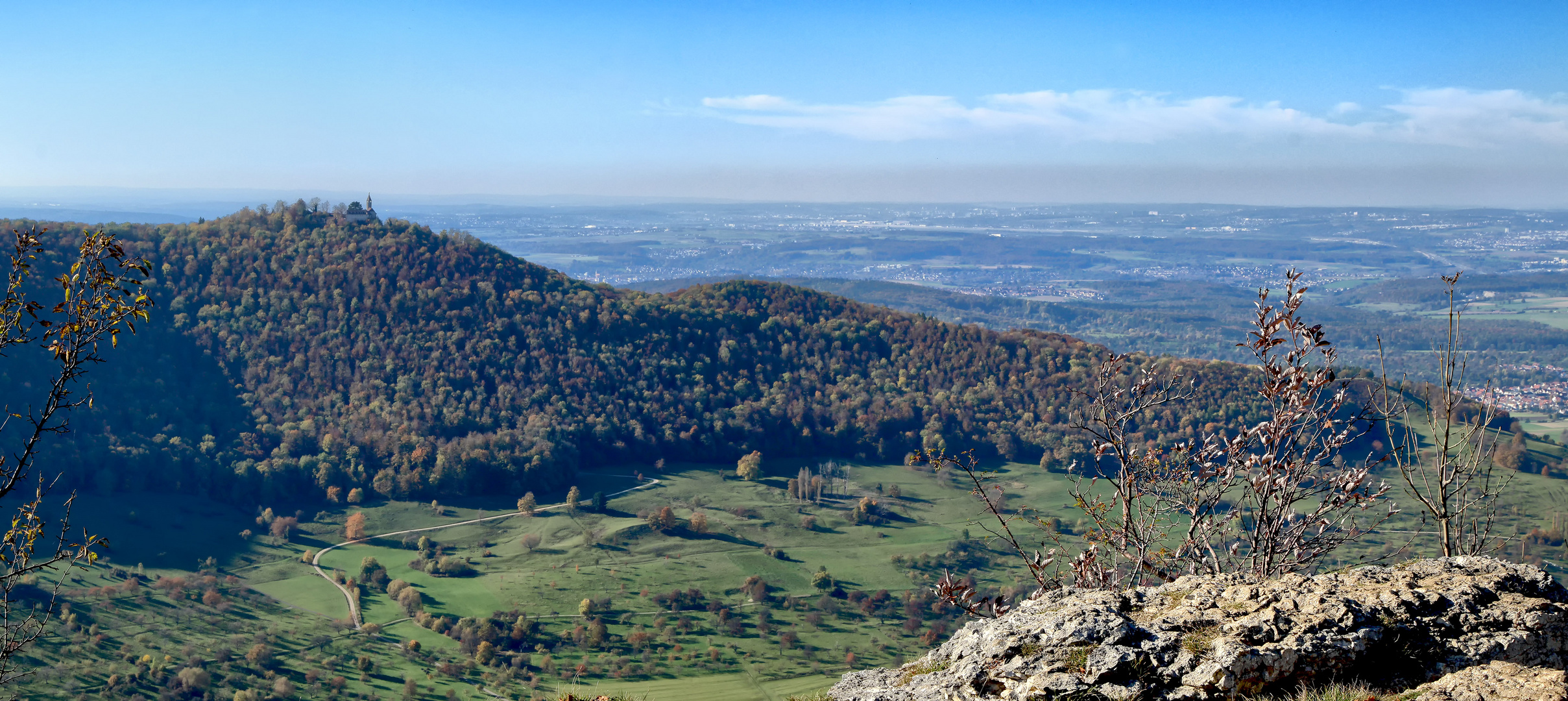 Albtrauf, am Breitenstein, Blick auf Teck