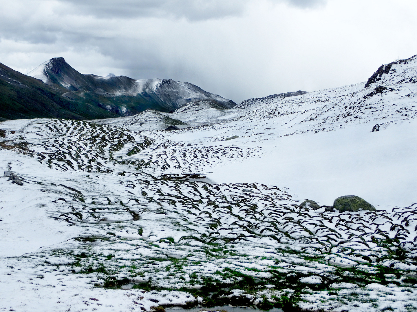 Albulapass bei Tauwetter