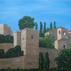 Alcazaba Malaga gemalt in Acryl