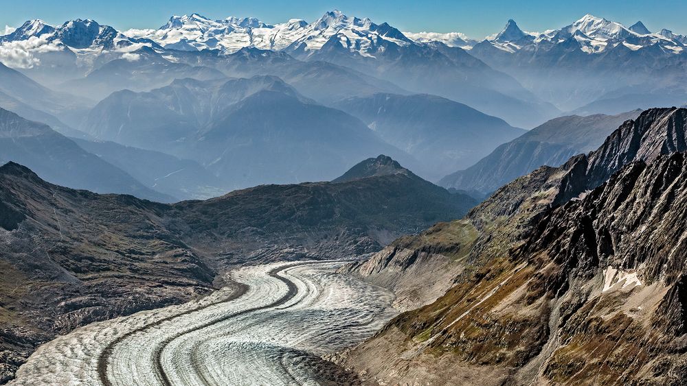 ALETSCHBLICK in die Walliser Alpen