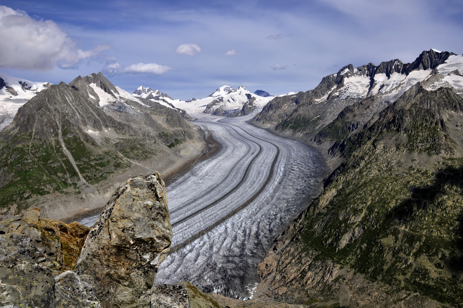 Aletschgletscher in Richtung Jungfraujoch