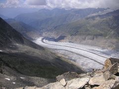 Aletschgletscher in Richtung Tal