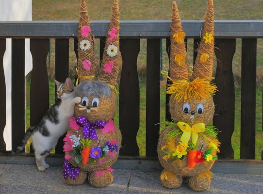 Alexa und die beiden Osterhasen