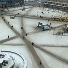 Alexanderplatz in Berlin als Schneelandschaft