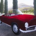 Alfa-Cabrio im Val d'Orcia