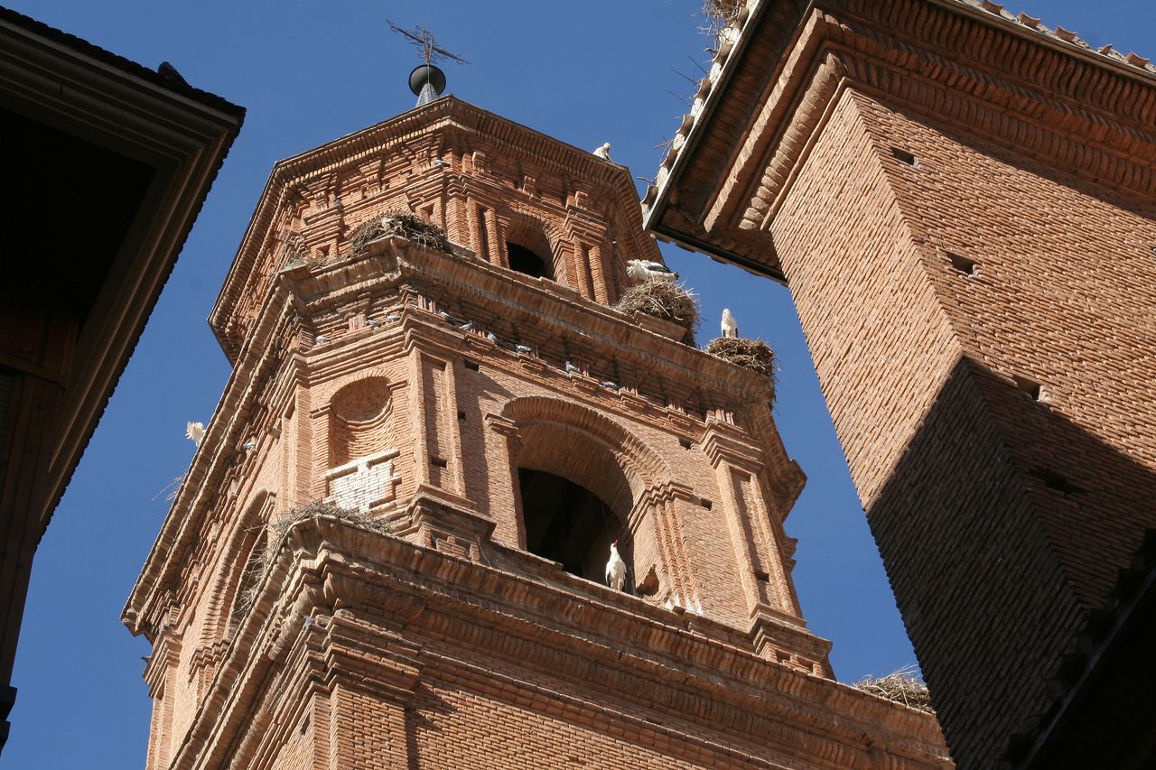 Alfaro, colegiata de San Miguel y cigüeñas