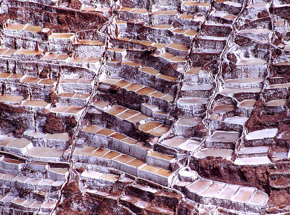 Algunas de las pozas de las salinas de Maras.