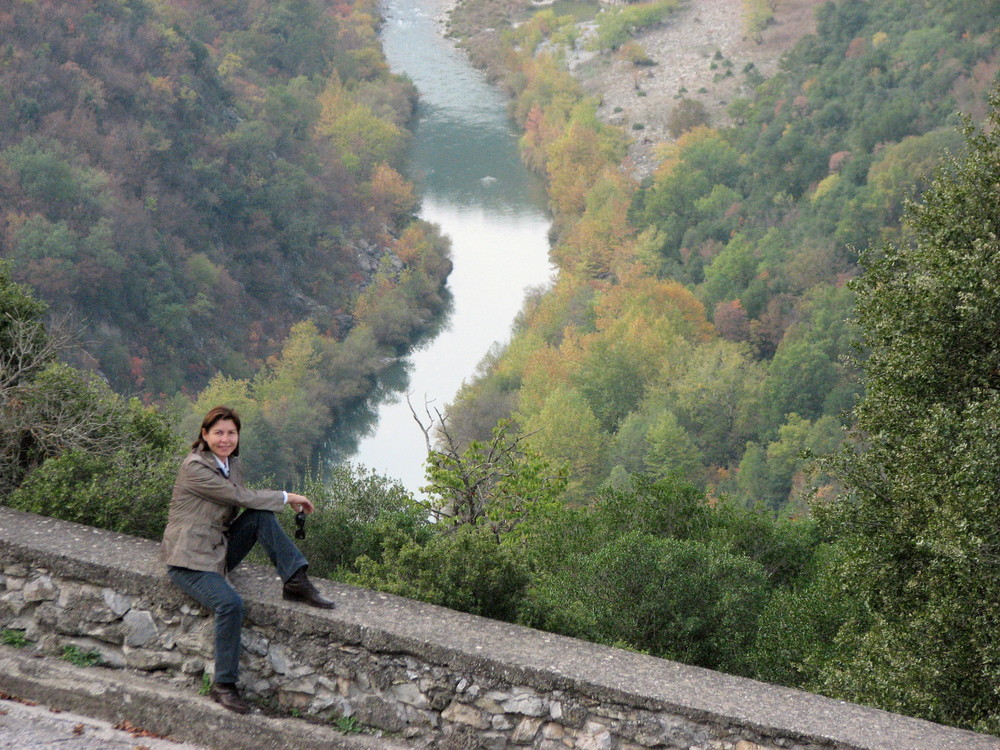 Aliakmon river crossing Zaborda region, Kozani