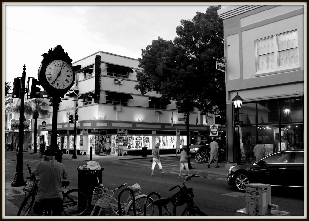 All along the clock tower