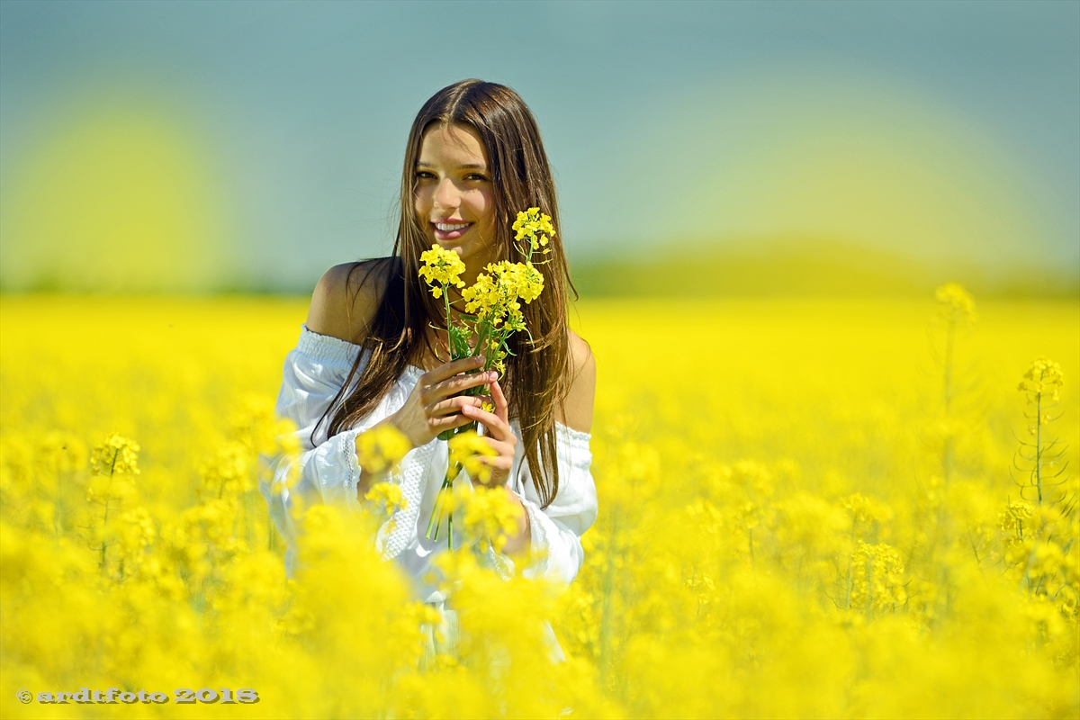 Alle Mädchen erwarten wen, wenn die Felder in Blüten stehn.