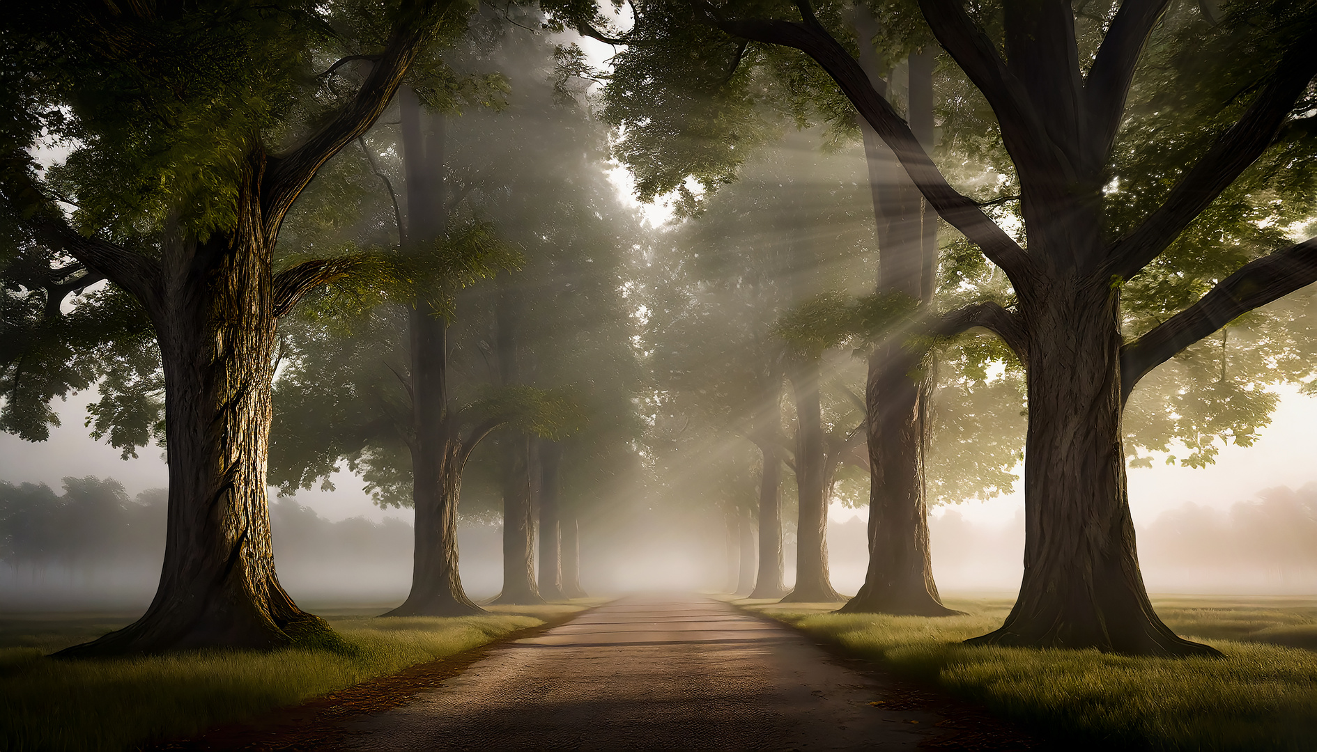 Allee in den Morgenstunden