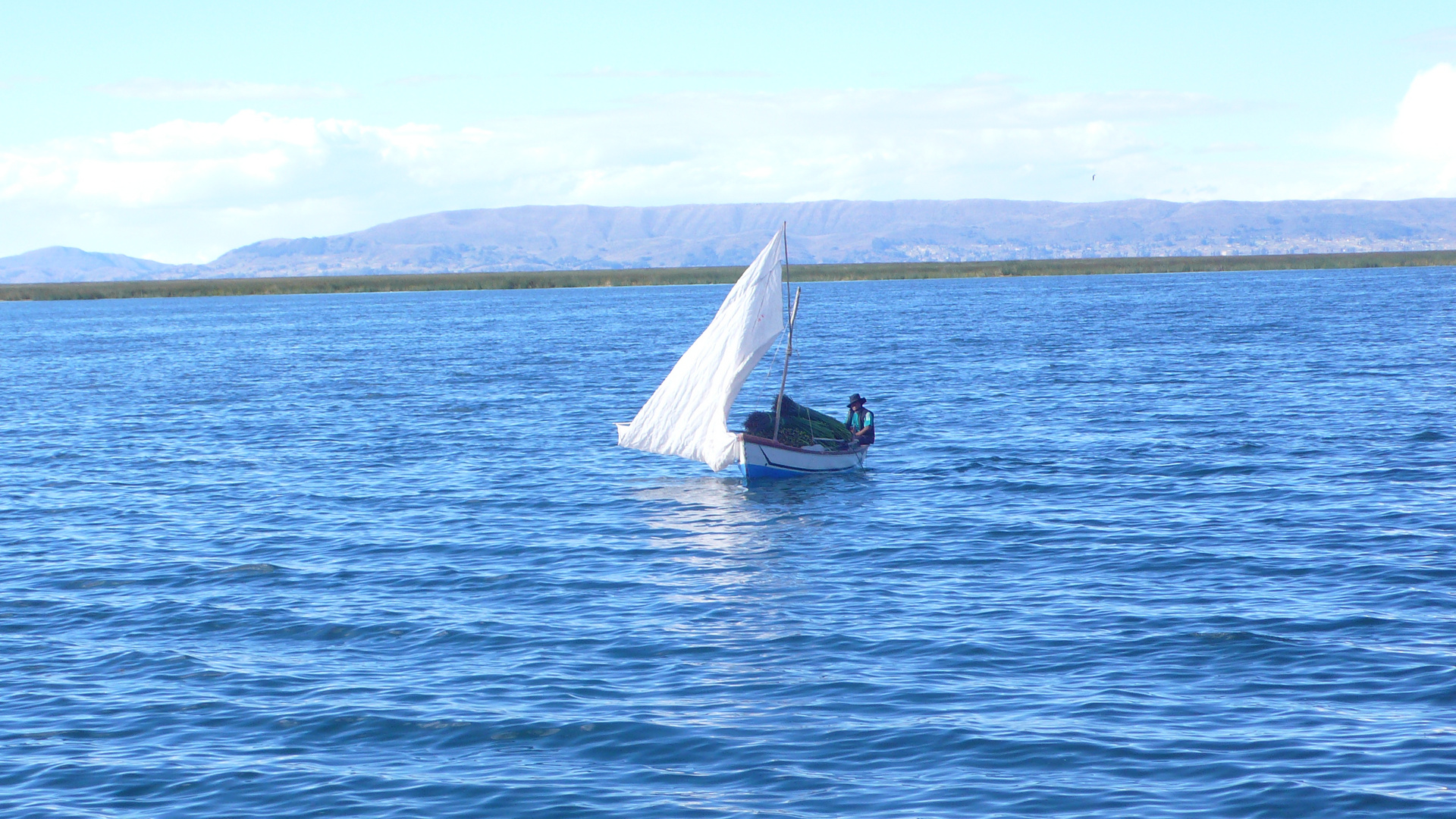 Allein auf dem Titicaca See