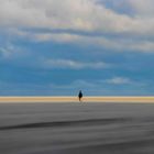 Allein auf weiter Flur im Sandsturm auf Borkum