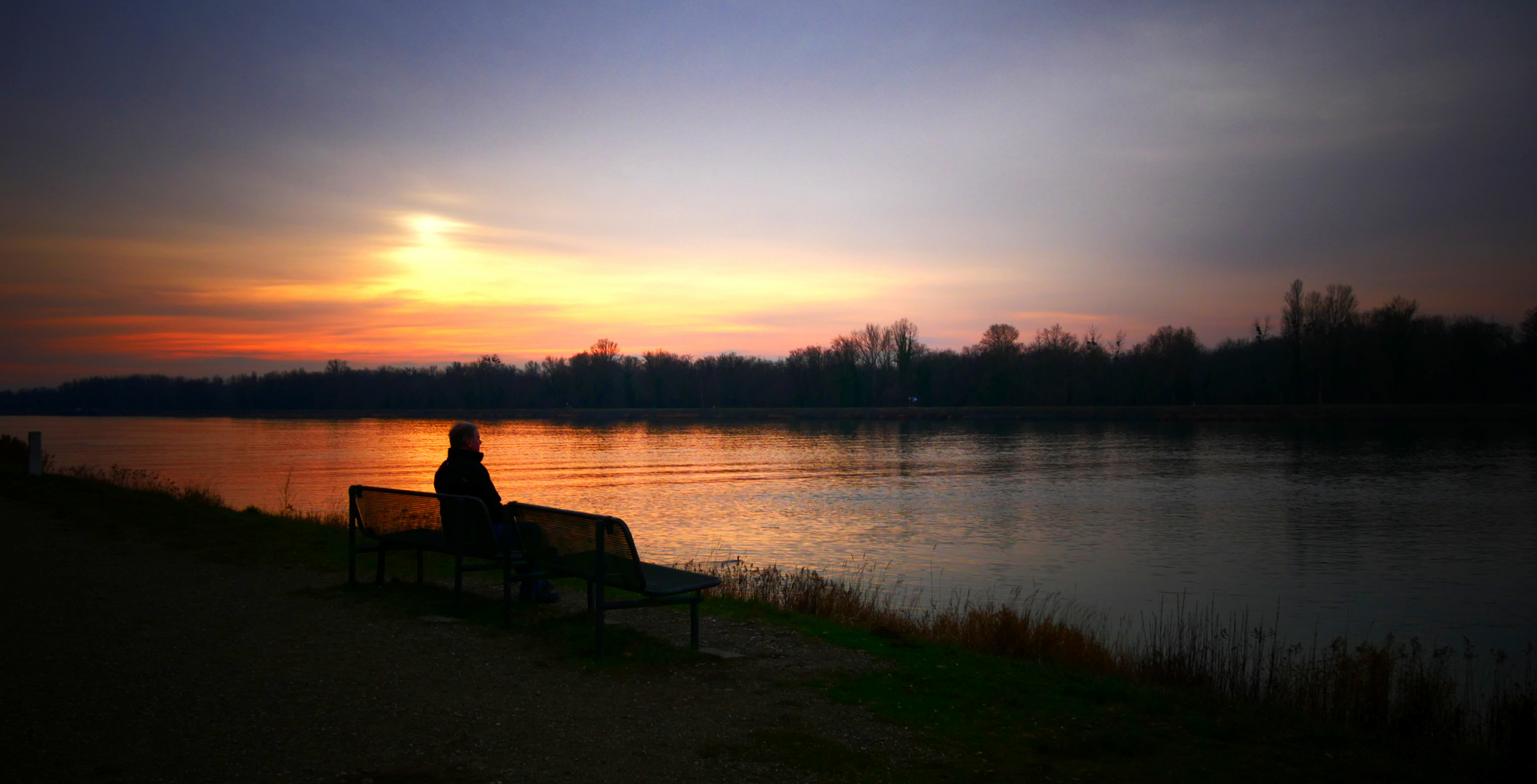 alleine am Rhein