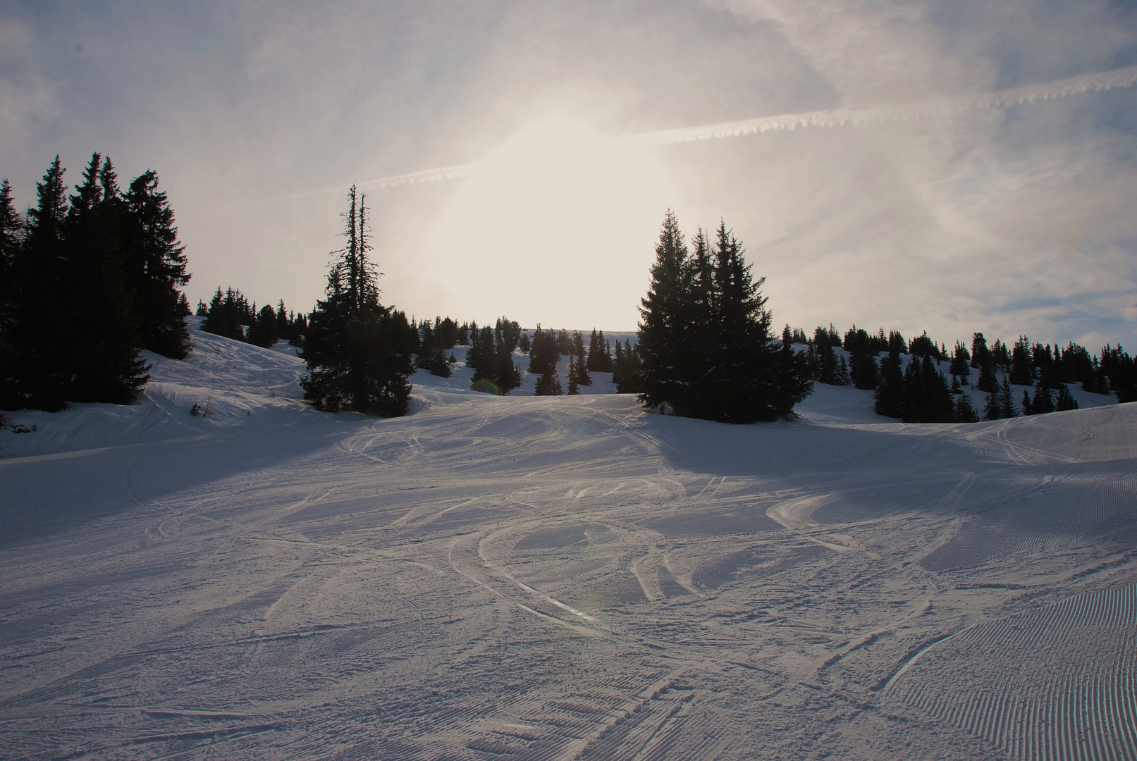 alleine auf der Piste