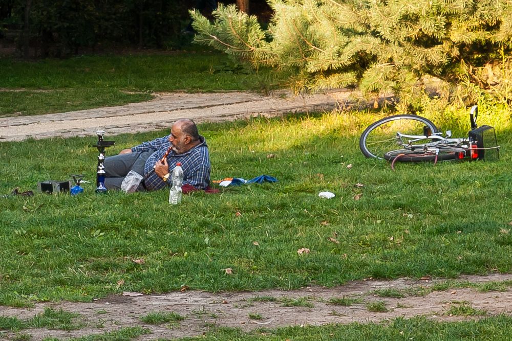 alleine chillen im park