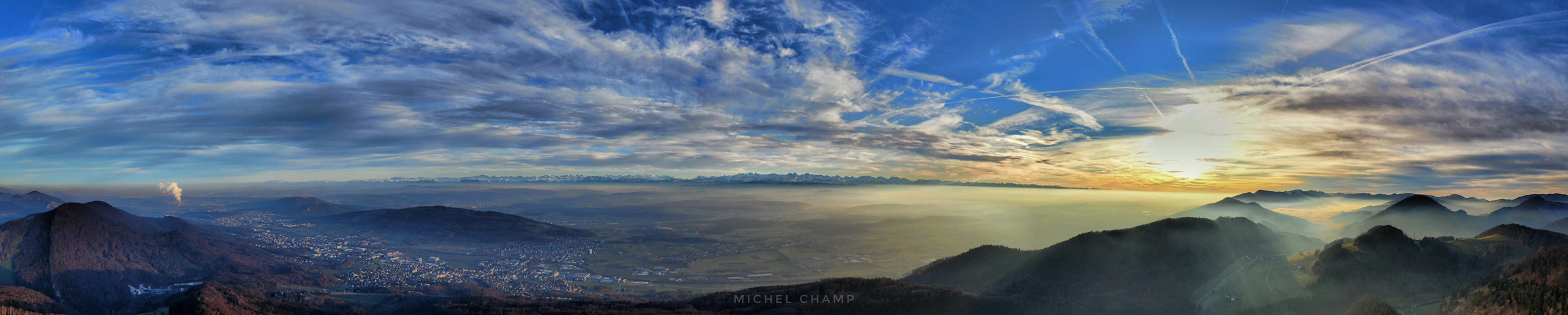 Allerheiligenberg Blick über's Mittelland mit den Alpen