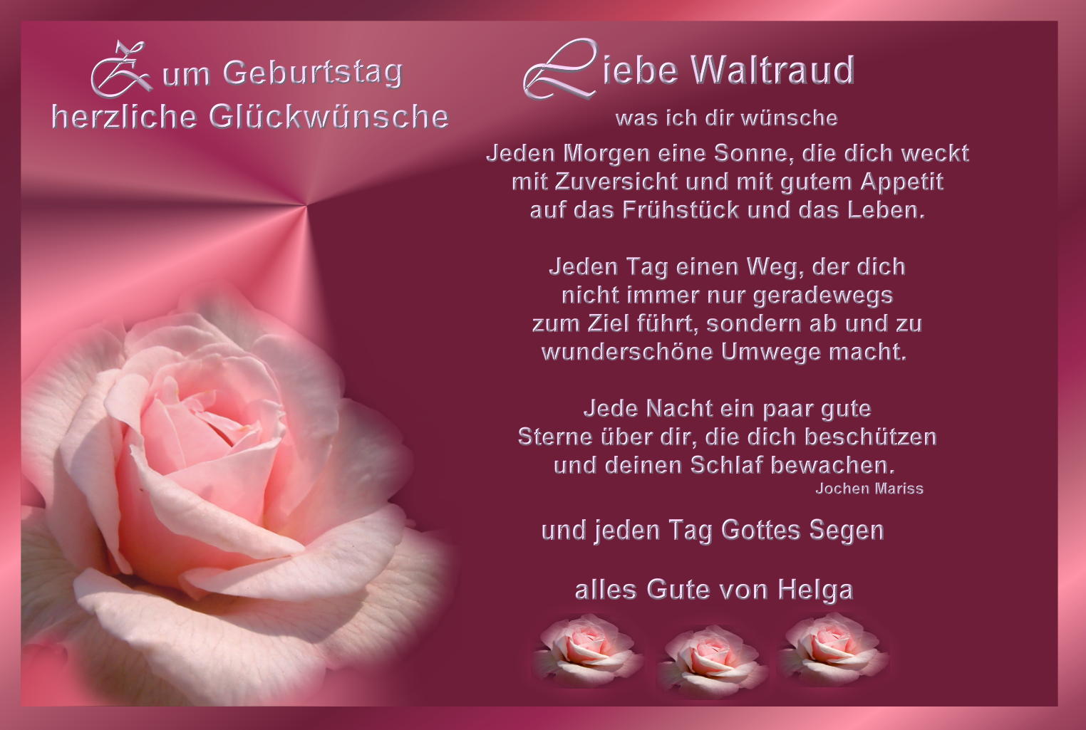 Alles Gute Fur Waltraud Foto Bild Karten Und Kalender Geburtstagskarten Gluckwunsche Bilder Auf Fotocommunity