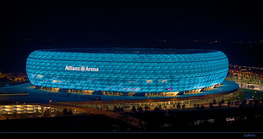 Allianz Arena night Foto & Bild architektur, architektur bei nacht
