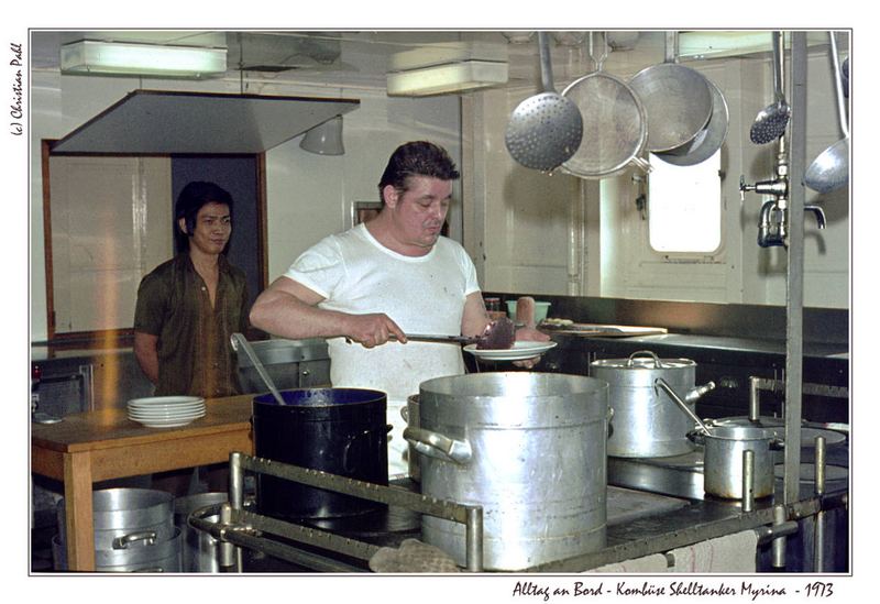 Alltag an Bord - Kombüse Shelltanker Myrina - 1973