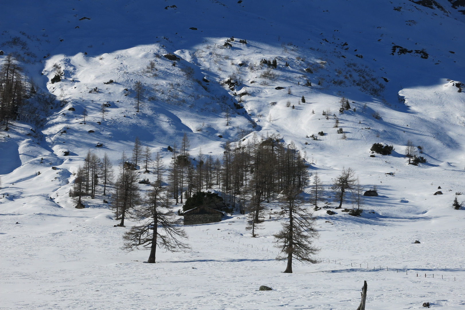 Almhütte im Schnee