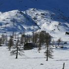 Almhütte im Schnee