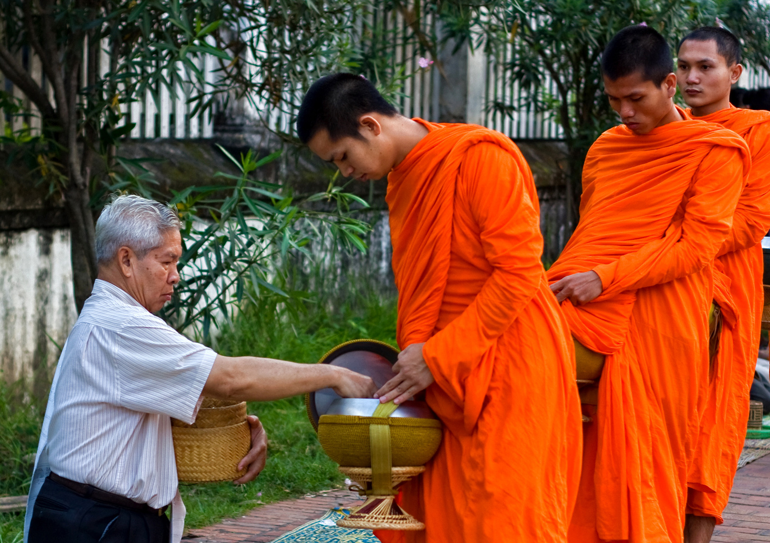 Almosenprozession in Luang Prabang