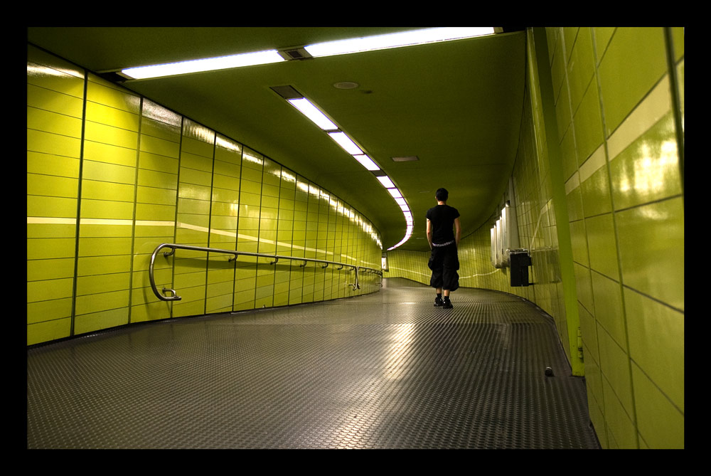 Alone at the underground-station...