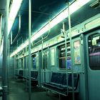 Alone in a subway.