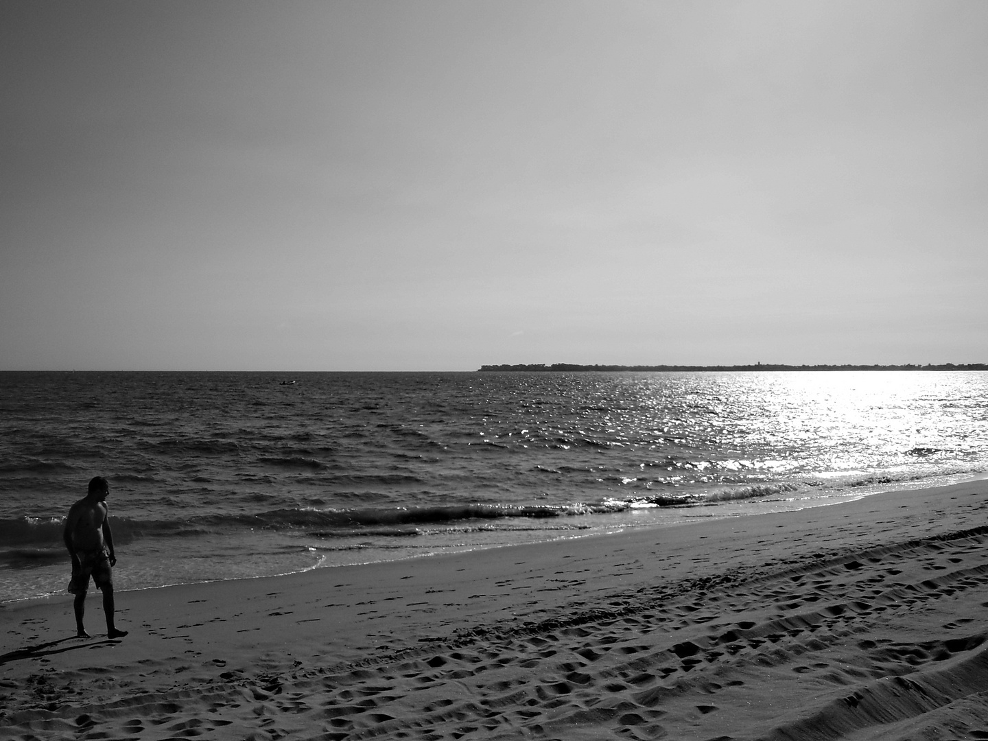 alone on the beach