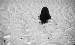 Alone with white chairs