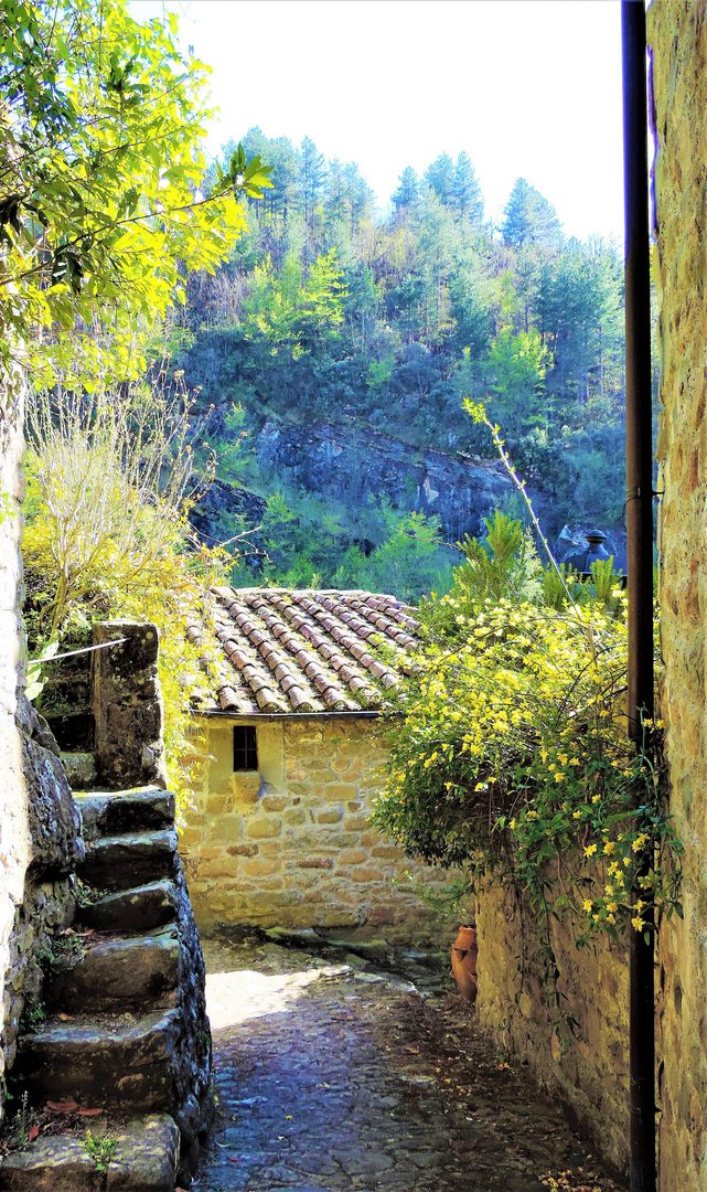 Along  alleys of the medieval village - Tuscany