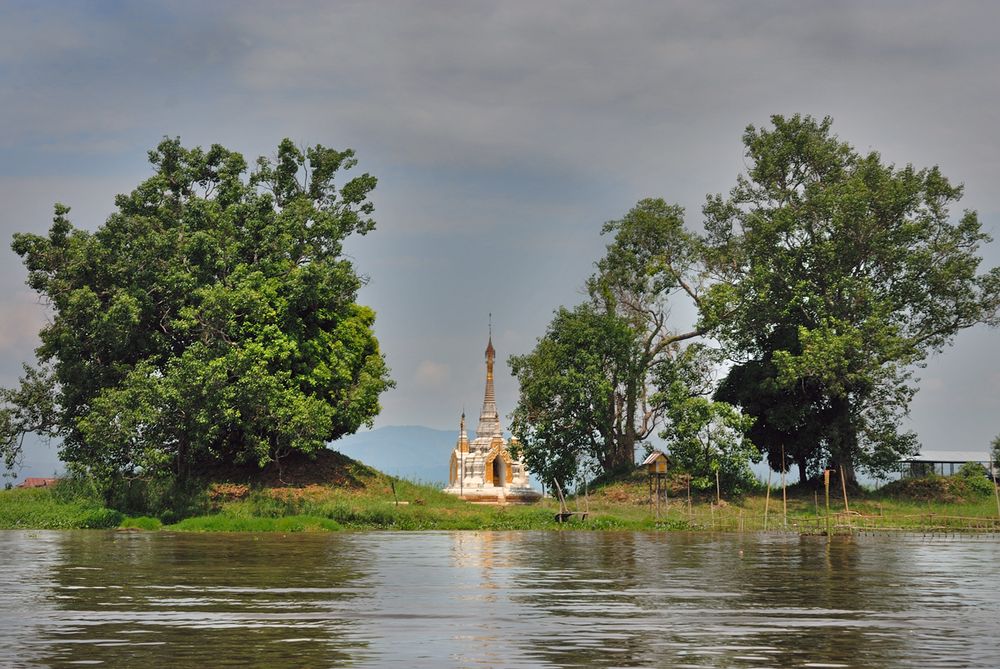 Along the waterway to In Paw Khone village on Inle Lake